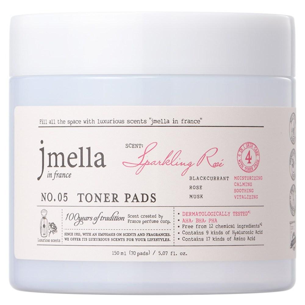 J.Mella во Франции Sparkling Rosé Toner Pad, 70 листов, 1 упаковка