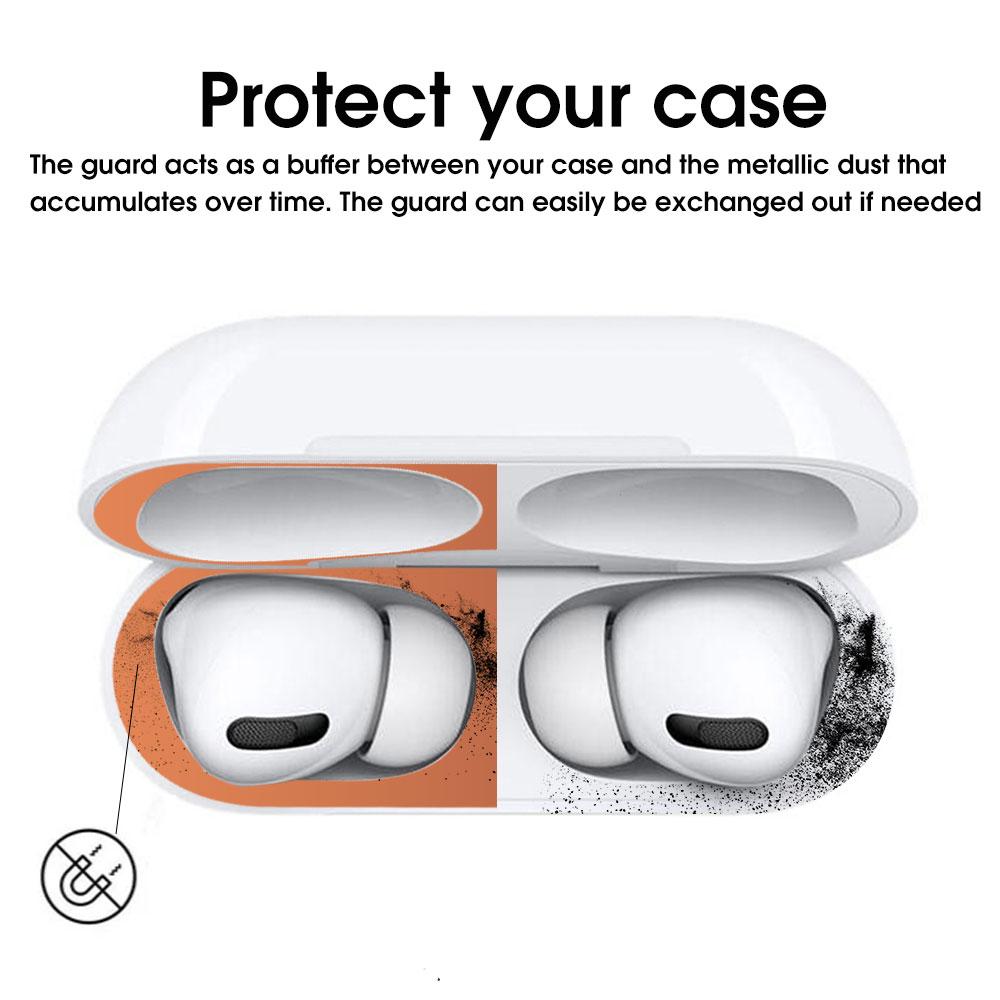 1-3Pcs Dust-proof Cover for Apple AirPods Pro 2 Anti-Scratch Metal Sticker Inside Protection Film Bluetooth Earphone Protector