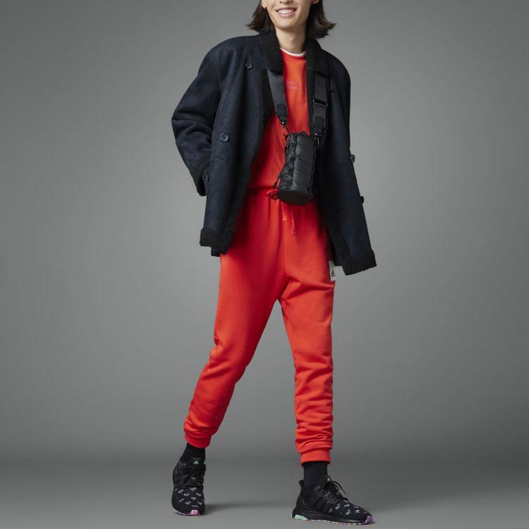 Adidas Сплошная свободная футболка с круглым вырезом и короткими рукавами, топы унисекс, ярко-красный IL8294