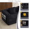 Floor Couch,Compression Sofa,Convertible Sofa Bed-with Pillow Back Armrest,With Cupholder&Side Pocket,Corduroy Fabric,Living Room Bedroom,Black