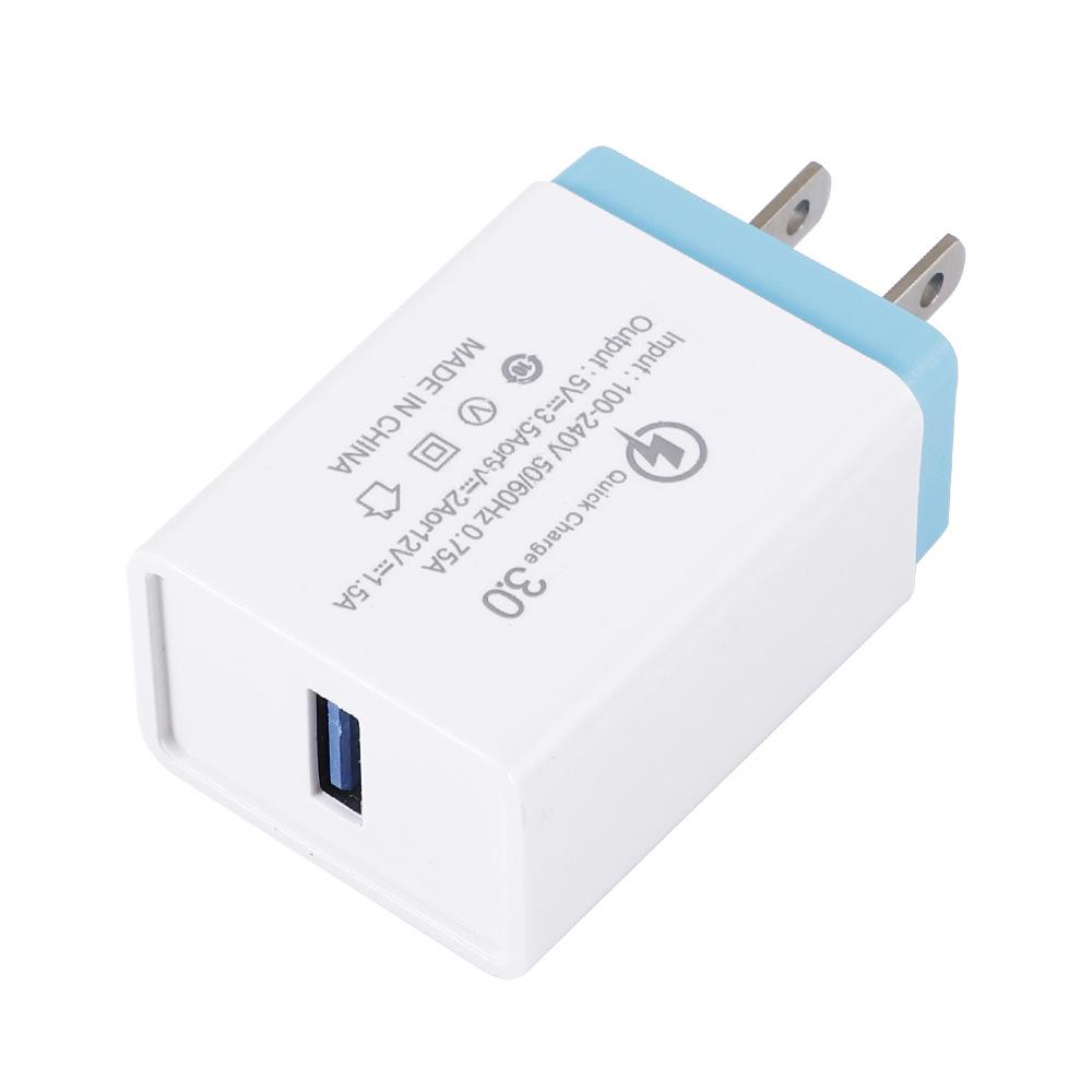 Быстрое зарядное устройство USB для мобильных телефонов, 3A QC 3.0, один порт, стандарт ЕС