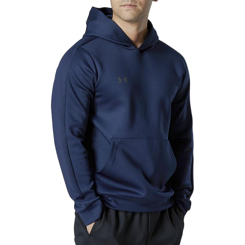 Under Armour Ветровка с капюшоном и логотипом, однотонная, для бега, мужская, темно-синяя 22600304-408