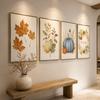 Watercolor Fall Maple Leaf Canvas Gallery Wall Prints Blue Pumpkin Pumpkin Spice Typography Wall Art Farmhouse Home Decor Gift