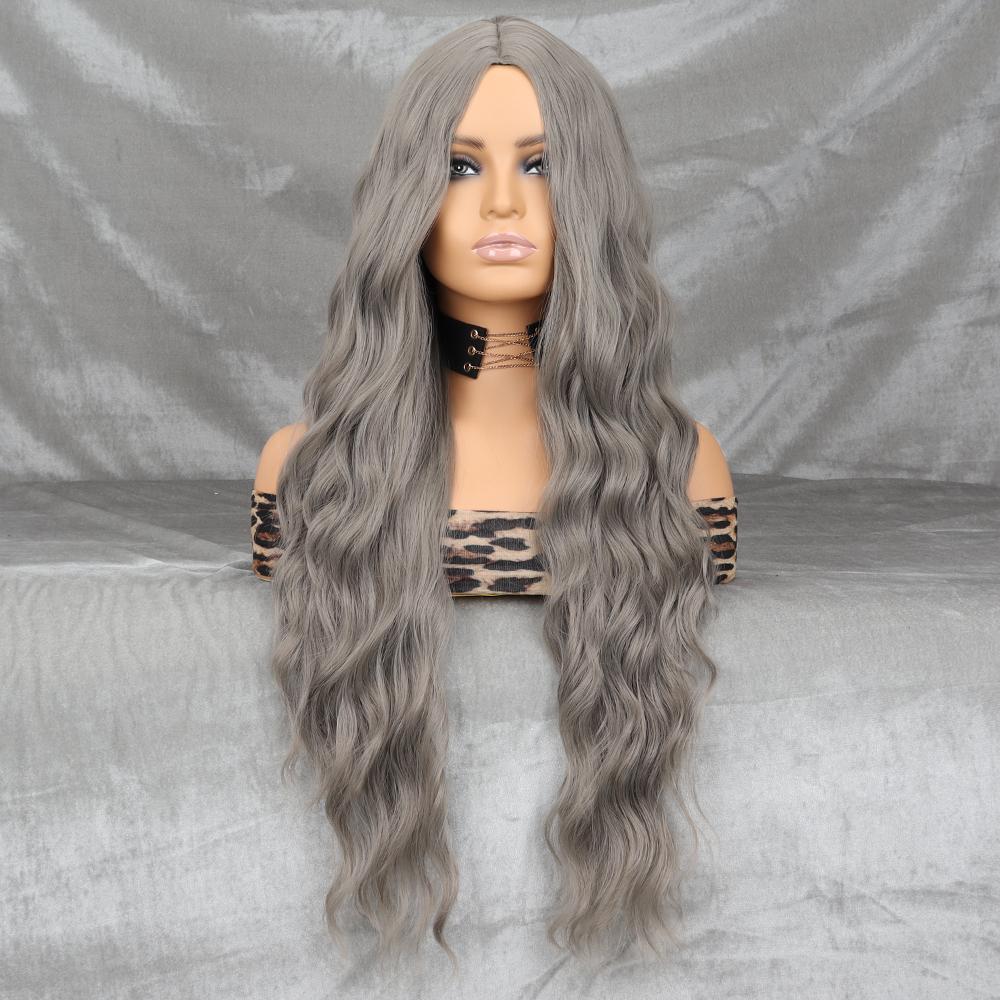MERISIHAIR Long Wavy Black Wig Women Synthetic Heat-Resistant Fiber Natural Cosplay Party Lolita Long Wavy Wig