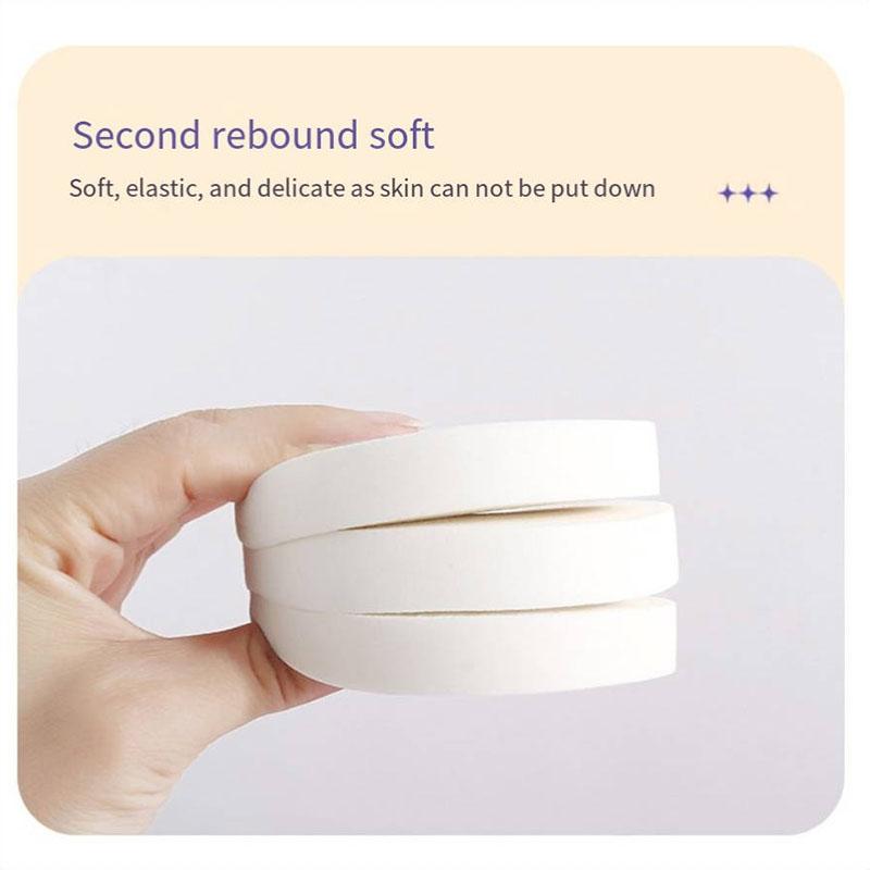 3 PCS Large Round Powder Puff Wet Dry Sponge Delicate Soft Cotton Pad Natural Sponge Studio White Powder Puff