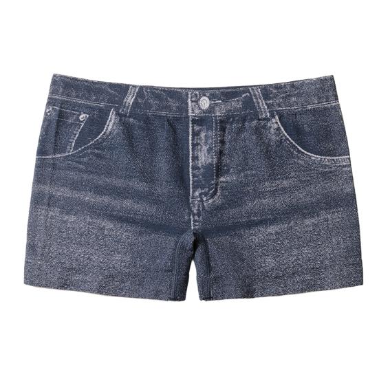 Женские шорты из искусственного денима с высокой эластичностью, короткие леггинсы с карманами, облегающие летние шорты для повседневной носки