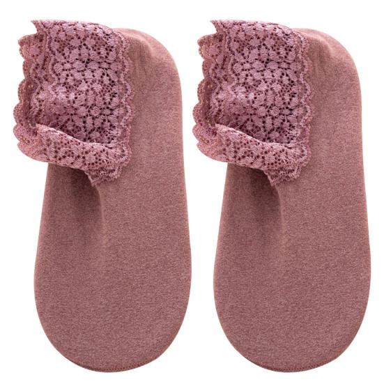 Women Socks Lace Trim Decorative Non-Fading Winter Thermal Women Warm Floor Socks Home Supplies