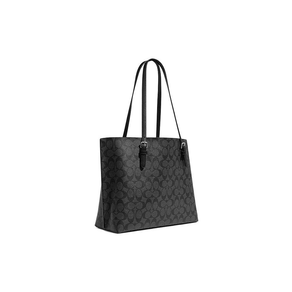 Coach Mollie Классическая сумка-тоут с принтом-монограммой и логотипом, на молнии, женская, черная 1665-SVTSQ