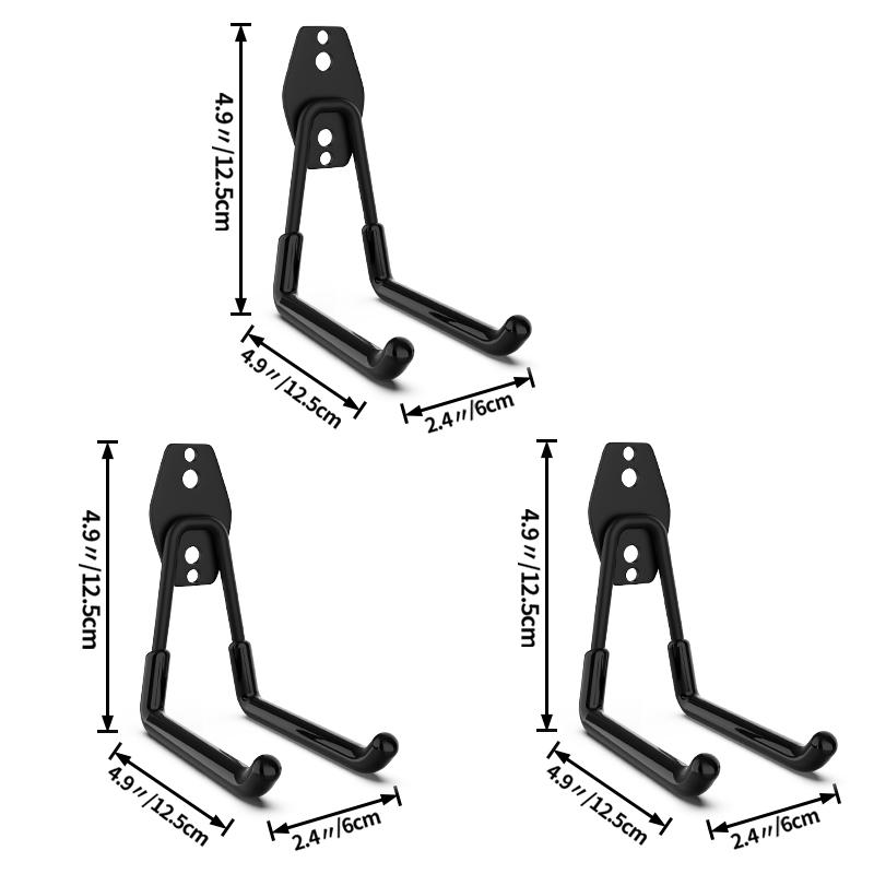 Сверхпрочный металлический крюк 5 размеров Крюки-органайзер для гаража Настенный держатель для велосипеда Противоскользящий крюк для хранения Лестницы Садовый инструмент