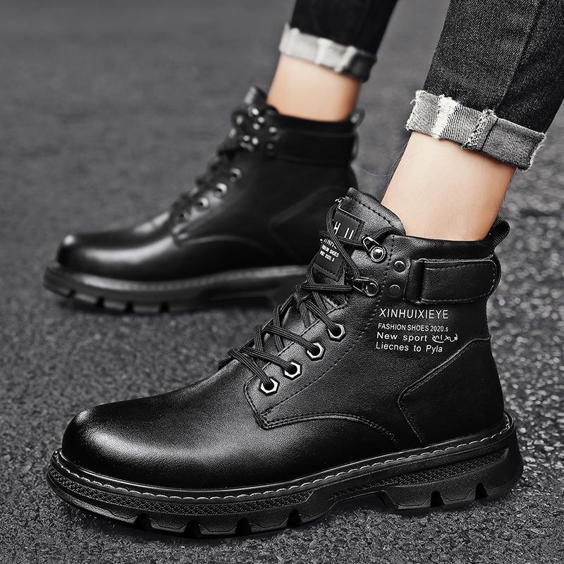 Fashion Ankle Boots For Men Black Street Style Boots Men Trend Korean British Style Boots Men Outdoor Casual Shoes Sneakers Men