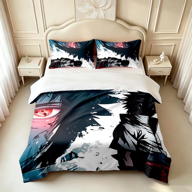 N-Narutos (14) 3pc Set Soft and Comfortable an Ideal Gift for Family and Friends Includes One Duvet Cover and Two Pillowcas