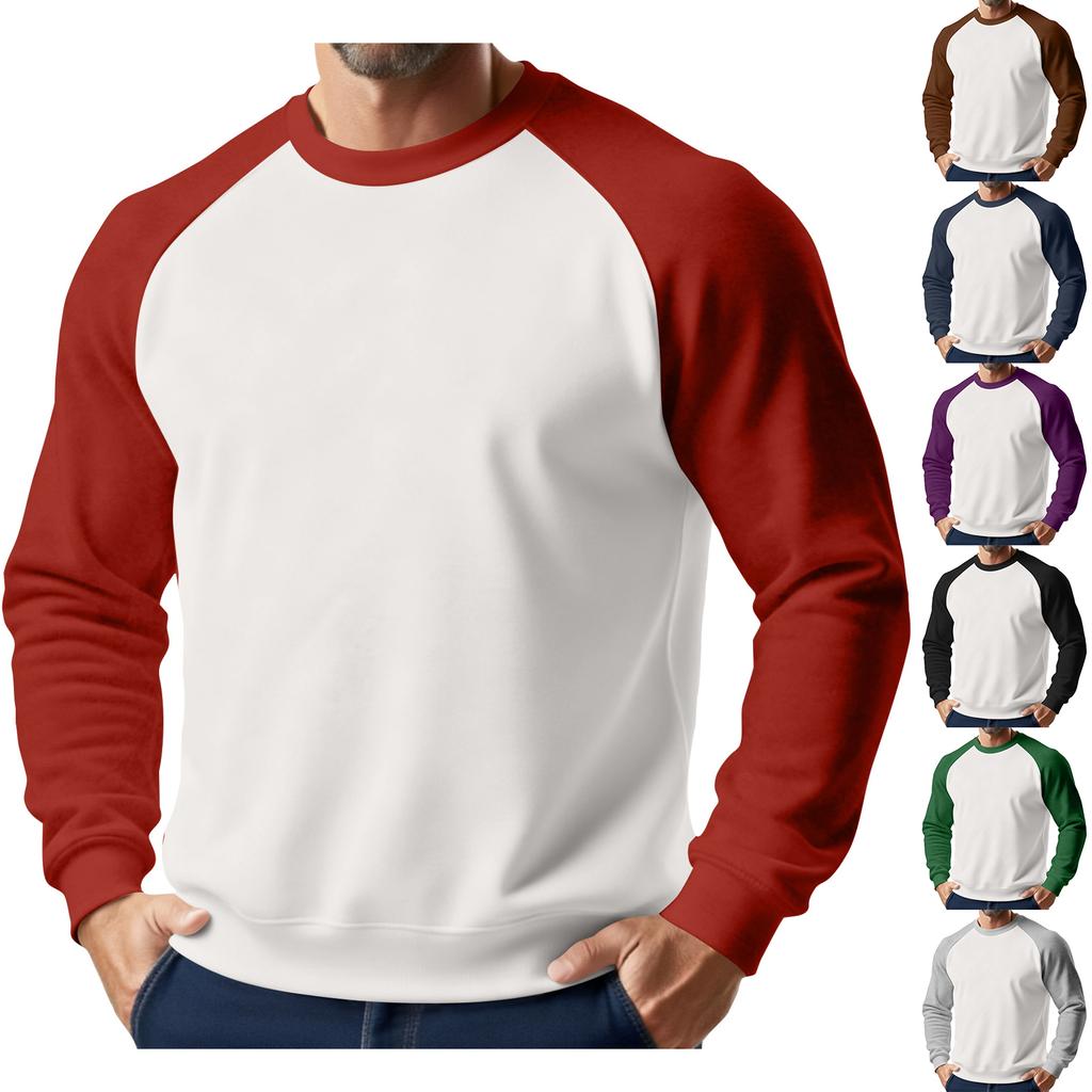 Men's Christmas Raglan Crewneck Fleece Sweatshirt