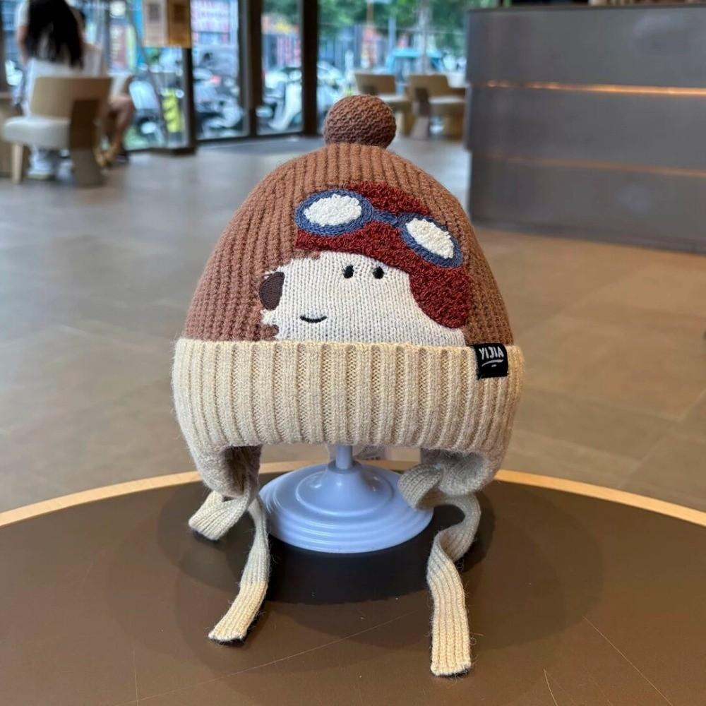 Cold Proof Children Hat Cute Cartoon Warm Knitted Hat New Ear Protection Hat Children