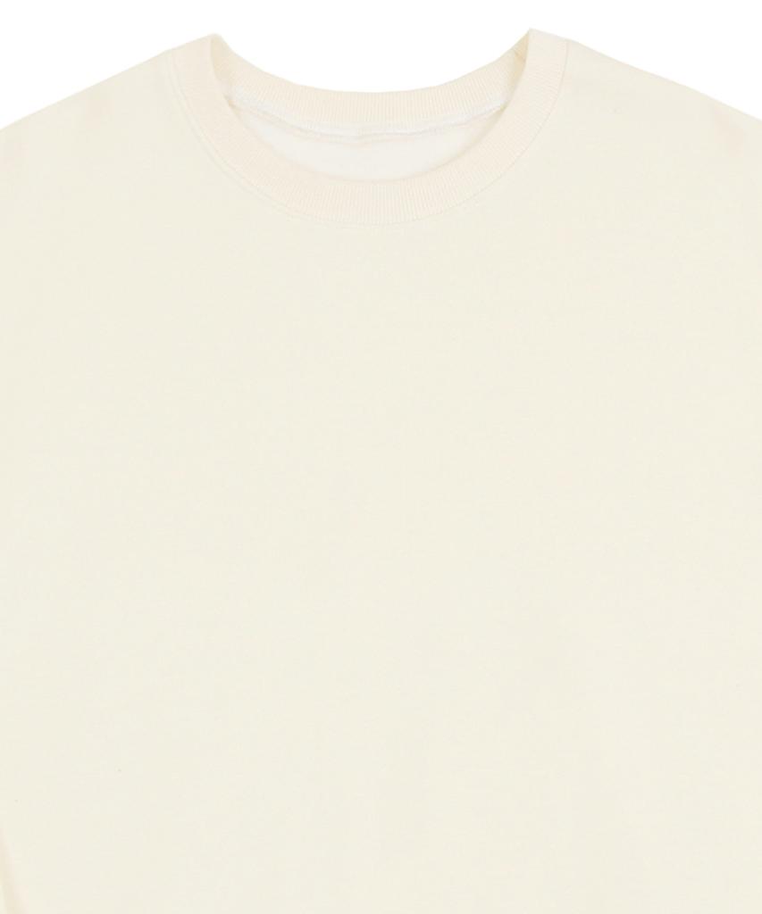 GRAVER [Unisex] Elbow Puppy Face Smile Sweatshirt_Cream/Black Logo