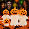 Creative Portable Halloween Pumpkin Light Spooky Plastic Ghost Pumpkin Lamp Eye Protection LED Night Light Porch Lighting