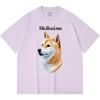 Футболка из 100% хлопка плотностью 230 г/м2 с принтом «Шибайну» Футболка из чесаного хлопка в смешном стиле Харадзюку