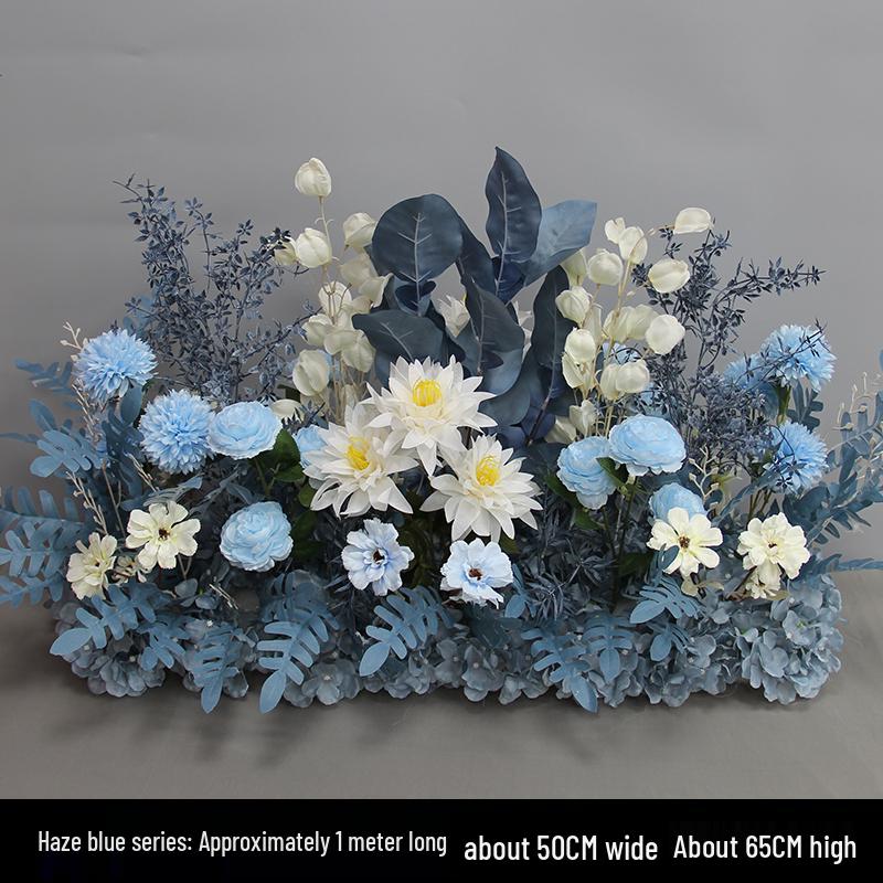 Wedding Aisle Floral Arrangement: Artificial Flower Basket & Row Decoration