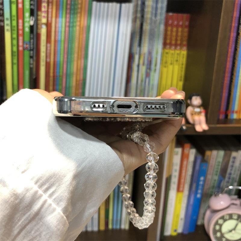 Honor 100 Glitter Electroplated Mobile Case with Anti-Fall Design Cute Cartoon Rabbit