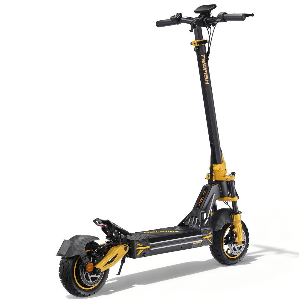 Twofish V2Max Off-Road Electric Scooter 53KM/H Top Speed 120KG Load 50KM Max Range 800W Motor 10 Inch Tires E-Scooter