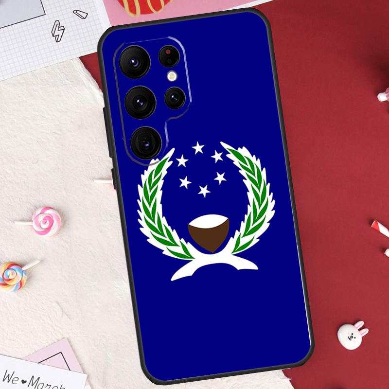 Чехол Pohnpei Ponape Flag для Samsung Galaxy S26 Ultra S23 S22 S21 S20 S24 S25 Ultra S10 Plus S25 FE Защитная крышка