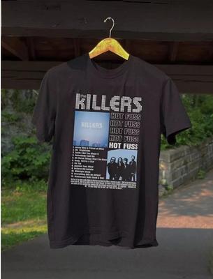 Футболка с альбомом The Killers 'Hot Fuss' Топы футболки Мужская Женская, Футболка с туром The Killers Топы футболки Мужская Женская, Размер от S до 4XL