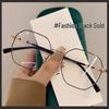 Large Retro Gold Wire Frame Glasses for Women with Astigmatism Correction and Face-Slimming Design