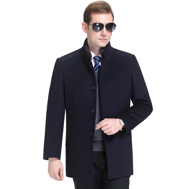 Новое кашемировое пальто для мужчин, средней длины, зимнее, с подкладкой из золотистой норки, шерстяное мужское пальто из шерсти nikon