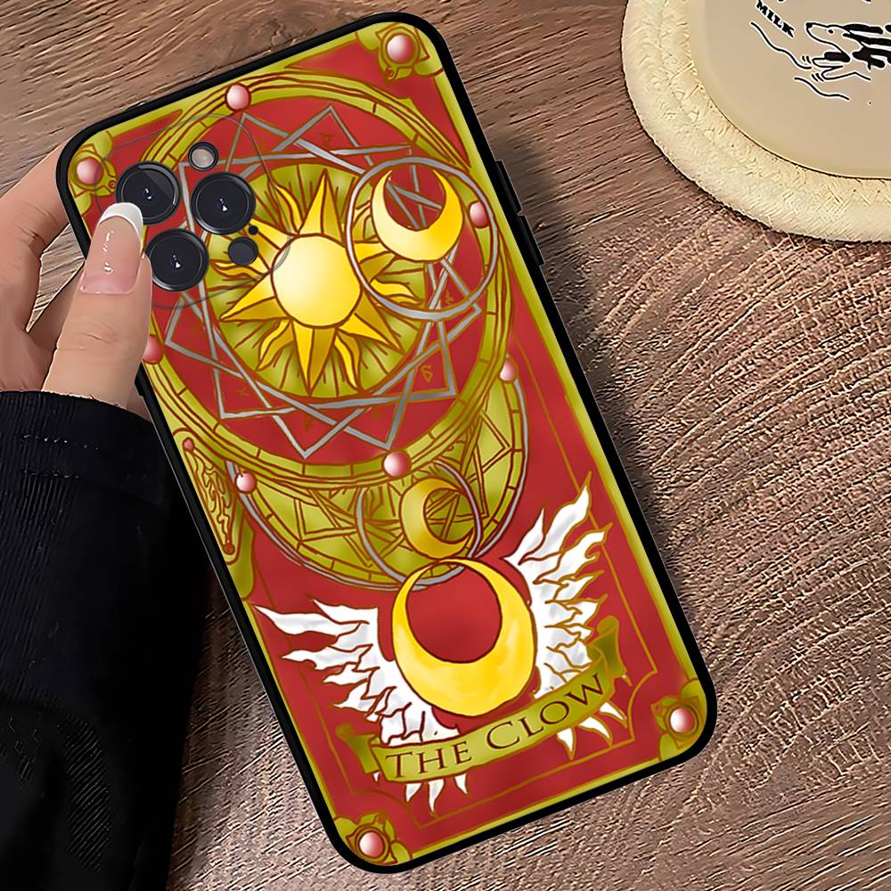 Чехол для телефона Anime C-CardcaptorS S-Sakura для iPhone 17 16 15 14 13 12 11 Pro Max Plus Черный