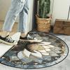 Colorful Artistic Flower Semi-Circular Carpet Soft Non-Slip Decorative Mat 2D Print Aesthetic Rug for Bedroom Living Room Home Accent