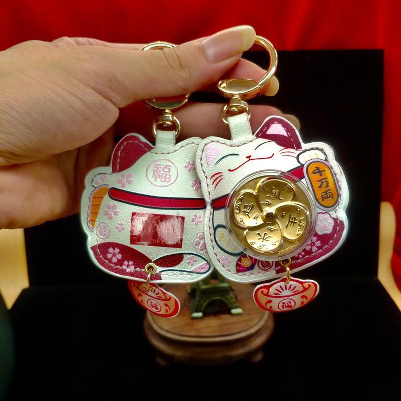 Брелок для ключей Maneki Neko Car Lucky Cat Car Backpack Keyring Best Friend Charms Подвеска для пары Подарочный брелок