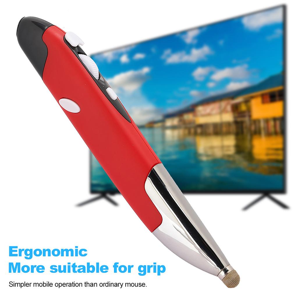USB Computer PC Accessory Wireless 2.4G Mouse Pen Type Personalized Innovative(Claret PR-06)