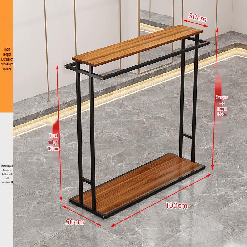 Double-Row Floor-Standing Clothing Display Rack with Pants Storage