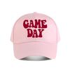 Game Day Bold Red Graphic Baseball Cap Fashion Unisex Sunhat Womens Outdoor Sports Snapback Cap