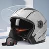 Motorcycle Helmet Electric Vehicle Helmet Four Seasons Cycling Helmet Locomotive Helmet Anti-fog Double Lens