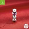 Love Splicing Diy Silicone Positioning Bracelet Beads, Fashionable And Versatile S925 Sterling Silver Heart-Shaped Beads