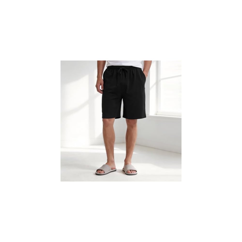 HomyComy Men's Half Pants, Shorts, Loungewear Pants, Two-Piece Set, Cotton, Casual Pants, Pajama