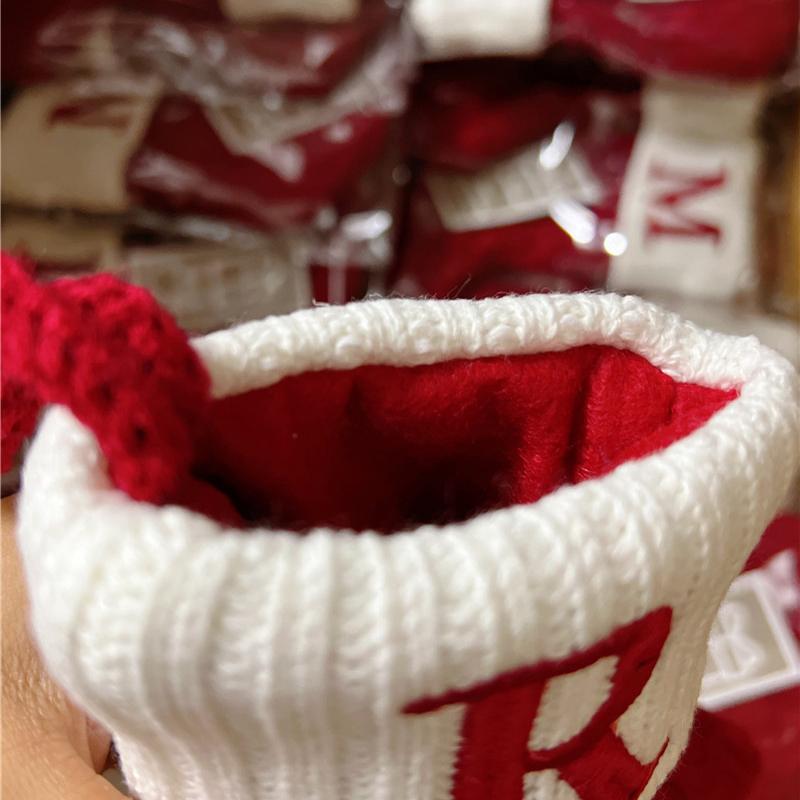 Буквы Рождественский чулок Новый Вязание Рождественская елка Подвеска Украшения Для Дома Рождественский Подарок Снежинка Алфавит Рождественские носки