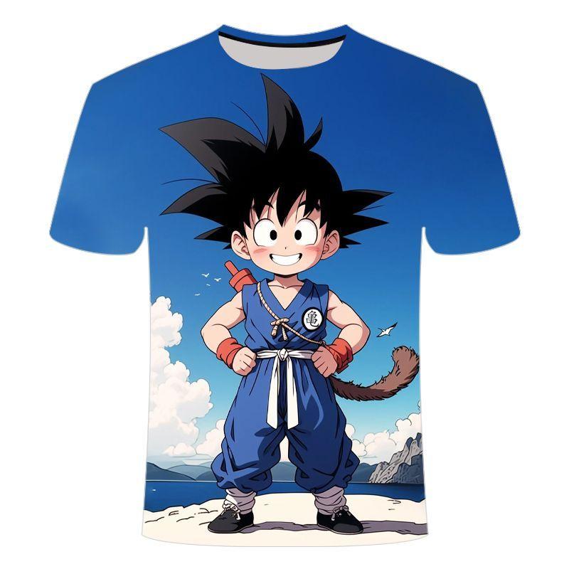 Летняя футболка Dragon Ball 2026 для детей, топ, футболка, аниме-фигурки, Сон Гоку
