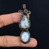 Moonstone 999 Copper Wire Wrapped Pendant, Handmade Gemstone Pendant, Gift For Mom Antique Jewelry