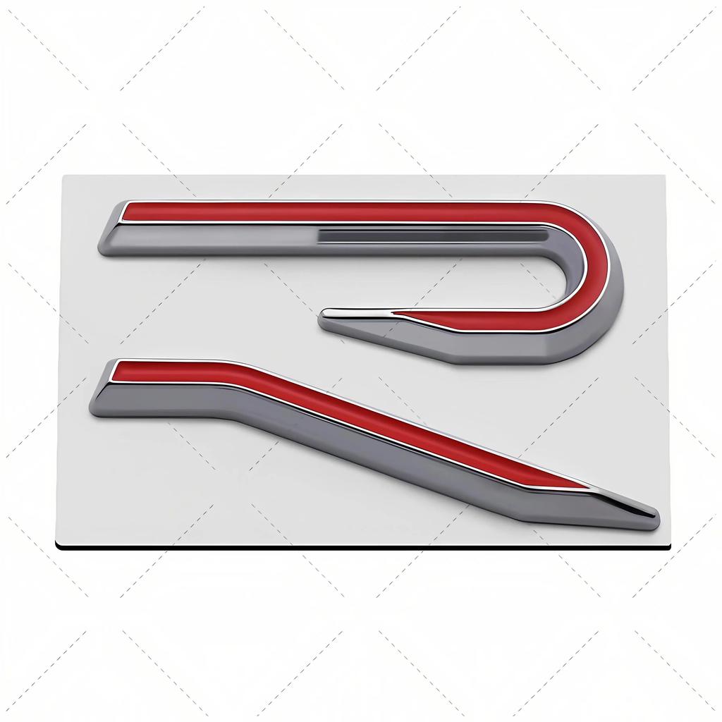 YKPSC1 New R Emblem Car Metal Body Tail Trunk Sticker Accessories For VW GTI Rline Polo Golf MK8 Touareg Passat Magotan CC