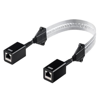 SANWA DIRECT 44см Плоский LAN-кабель CAT5e и Тонкий тип с лентой и саморезами по дереву для установки, Кабель, Подходит для зазоров дверей, окон, дверей, (500-LAN5E-FLFF),