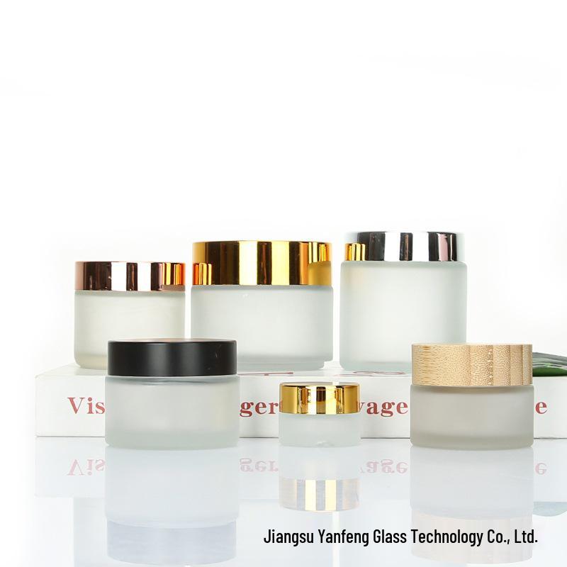 Frosted Glass Cream Jar Set: 30g, 50g, 100g - Eye Cream & Mask Containers