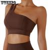 One-piece Nude One-shoulder Yoga Back Bra Elastic Shockproof Sports Underwear Women's Running Fitness Vest