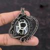 Moroccan Mud Crack Fossil Pendant Copper Wire Wrapped Pendant Handmade Copper Jewelry Unique Design Pendant Gemstone Jewelry Gift For Women