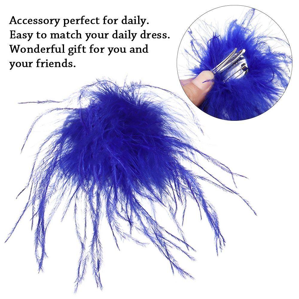 Lightweight Ostrich Feather Brooch Anti-slip Sweater Coat Pin 2024 Dress Suit Corsage  for Women