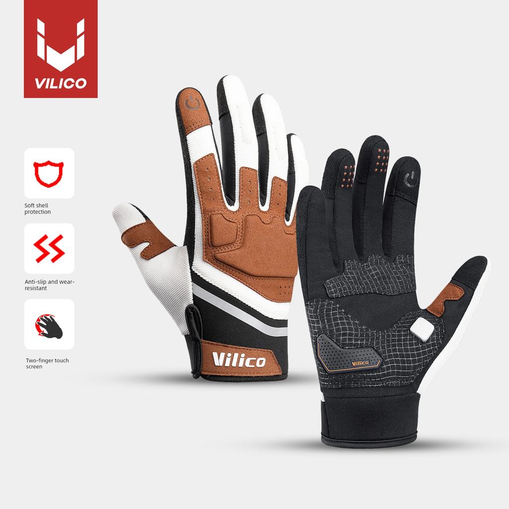 Cycling Gloves with Touch Screen Capability for Autumn and Winter Outdoor Sports, Warm, Non-Slip, Wear-Resistant, Shock-Absorbing, and Collision-Proof