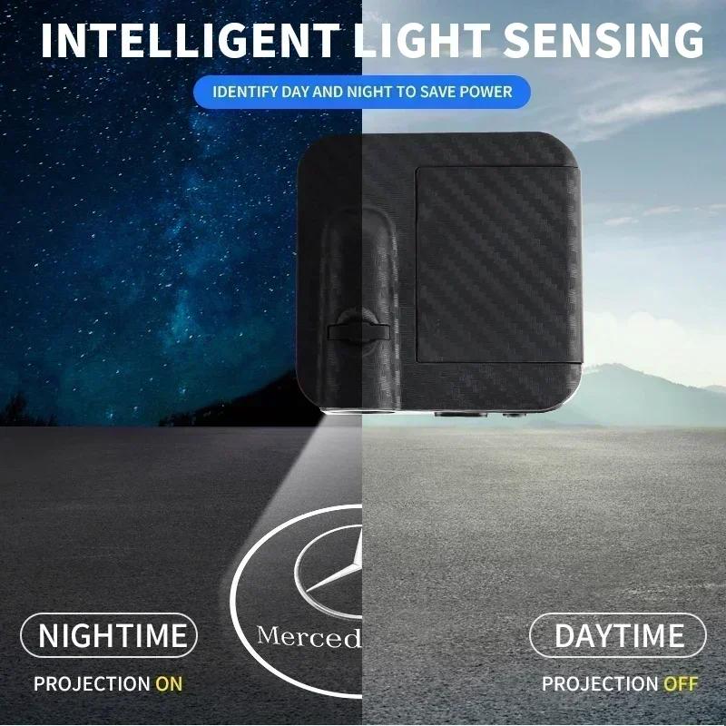 GOX3 1/2Pc Car Door Welcome Light Laser Projector Courtesy Lamps Acessories For Mercedes Benz AMG A B C E S class GLA GLC CLA GLK GLE