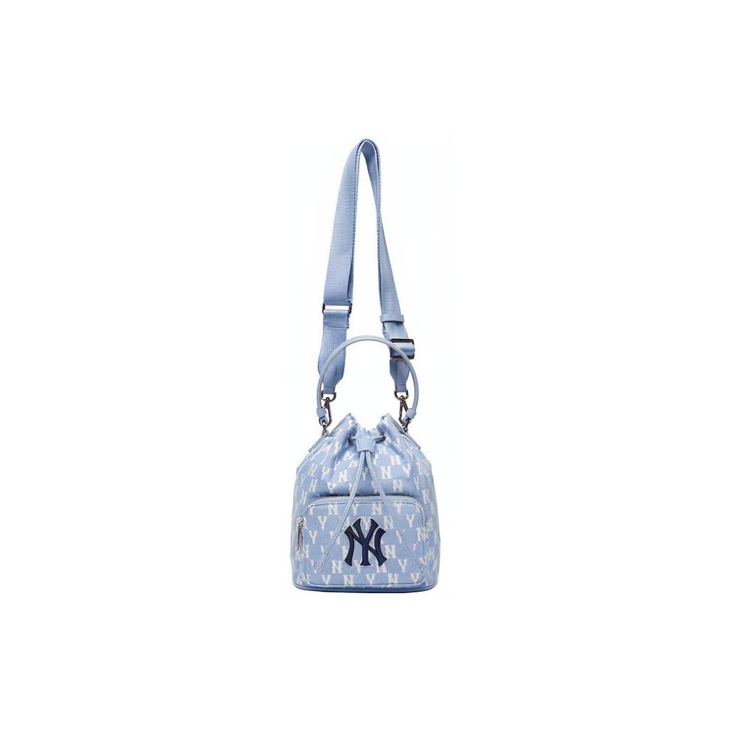 MLB Серия Monogram New York Yankees Винтажный Цветочный Принт Логотип-Буква Полиэстер Сумка-Ведро Женские сумки Синий 3ABMS012N-50BLL