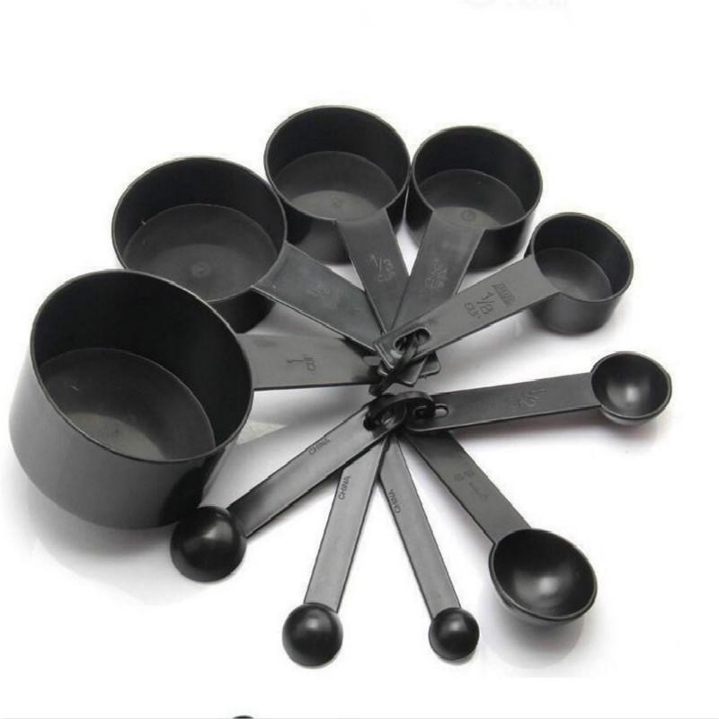 Черная пластиковая мерная ложка для выпечки, 10 шт.