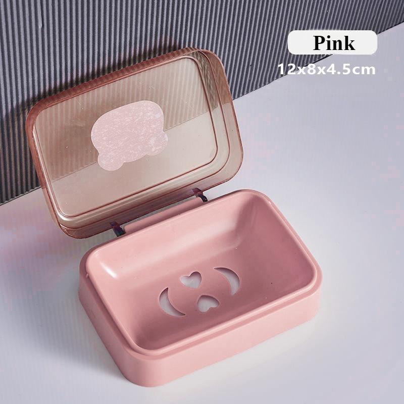 Creative Flip-Top Soap Dish Home Bathroom Dormitory Drainable Small Soap Dish with Lid Minimalist Cute Soap Dish